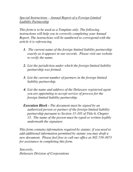 &quot;Annual Report for Foreign Limited Liability Partnership&quot; - Delaware, Page 2
