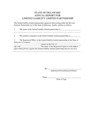 &quot;Annual Report for Limited Liability Limited Partnership&quot; - Delaware, Page 3
