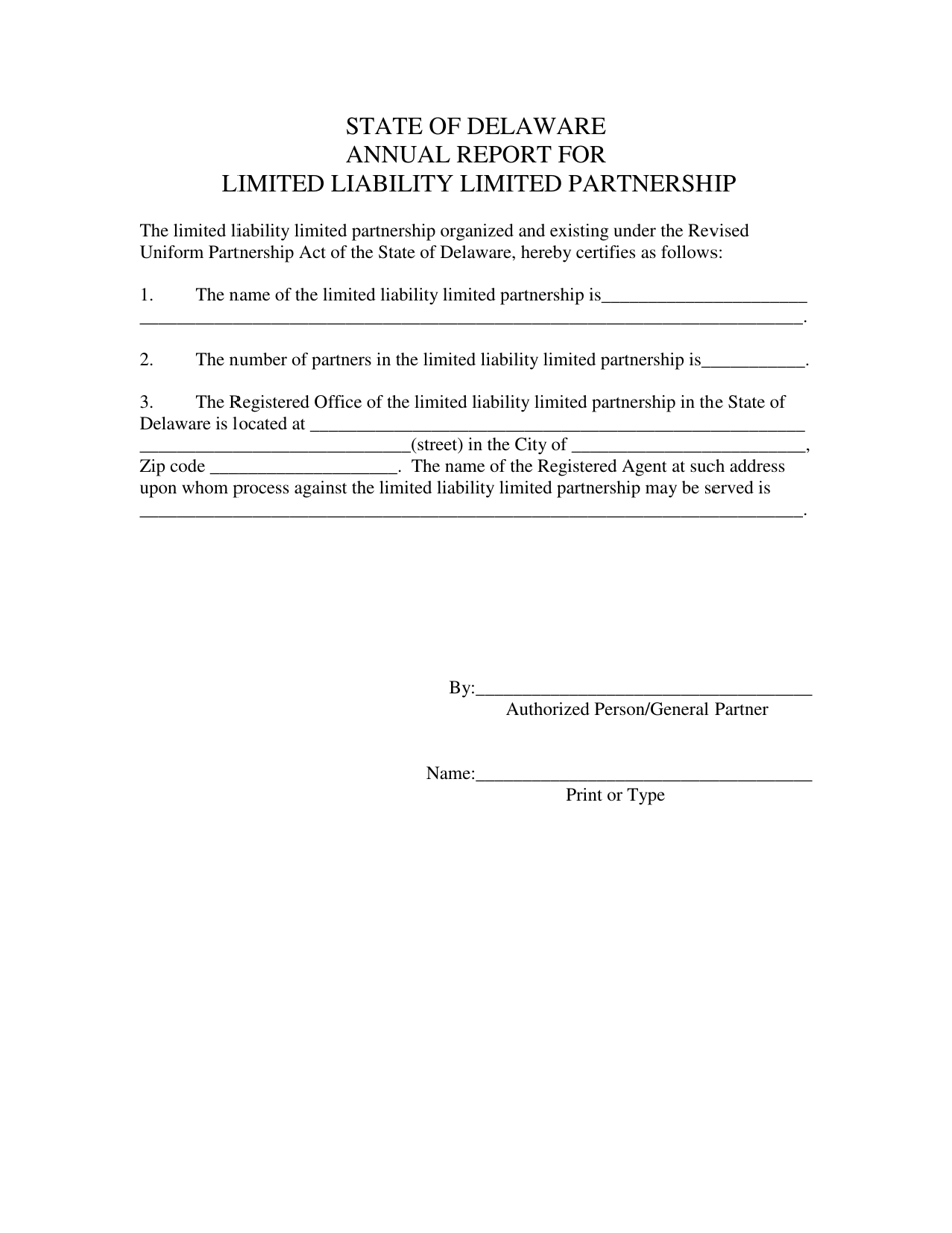 Annual Report for Limited Liability Limited Partnership - Delaware, Page 3