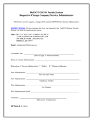 HP Form 3 &quot;Request to Change Company/Service Administrator&quot; - Delaware