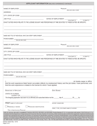 Form FDACS-16023 Affidavit of Experience - Florida, Page 2