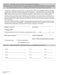 Form FDACS-16055 Application for Change in Agency Partner, Corporate Officer or LLC Member - Florida, Page 11