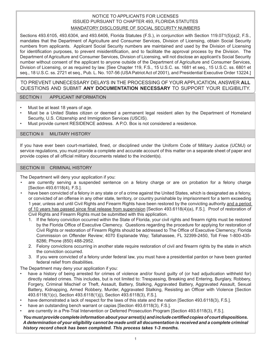 Form FDACS-16020 Application for Class k Firearms Instructor License - Arizona, Page 3