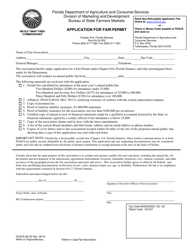Document preview: Form FDACS-06100 Application for Fair Permit - Florida