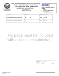 Form FDACS-13609 Application for Prior Notification of Pesticide Applications - Florida, Page 2
