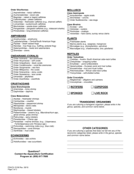Form FDACS-15106 Aquaculture Certificate of Registration Application - Florida, Page 3