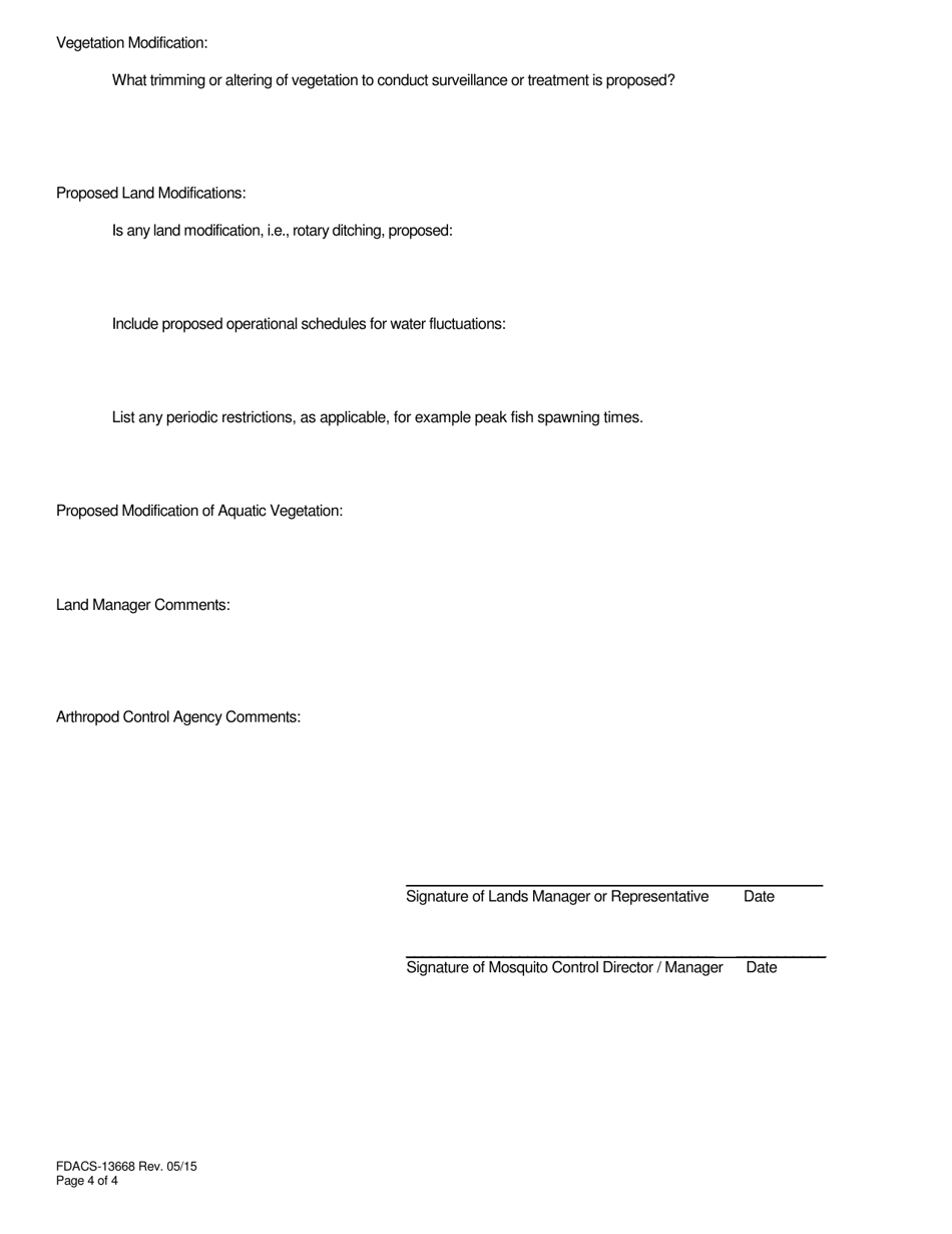 Form FDACS-13668 Arthropod Management Plan - Public Lands - Florida, Page 4