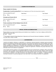 Form FDACS-10051 Board of Professional Surveyors and Mappers Application for Examination or Reexamination - Florida, Page 4