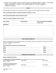 Form FDACS-10055 Board of Professional Surveyors and Mappers Application for Licensure as Surveyor in Training - Florida, Page 5