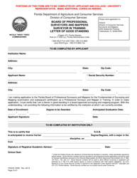 Form FDACS-10055 Board of Professional Surveyors and Mappers Application for Licensure as Surveyor in Training - Florida, Page 7