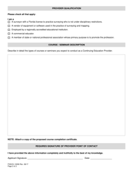 Form FDACS-10056 Board of Professional Surveyors and Mappers Continuing Education Provider Approval Application - Florida, Page 4