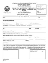 Form FDACS-10067 Board of Professional Surveyors and Mappers Request for Determination of Eligibility - Florida, Page 3