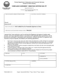 Document preview: Form FDACS-08504 Compliance Agreement/Nematode Certified Soil Pit - Florida