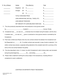 Form FDACS-07058 Complaint Form - Florida, Page 2