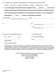 Form FDACS-07058 Complaint Form - Florida, Page 3