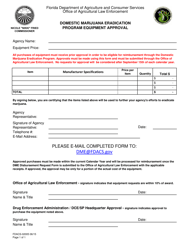 Document preview: Form FDACS-02005 Domestic Marijuana Eradication Program Equipment Approval - Florida