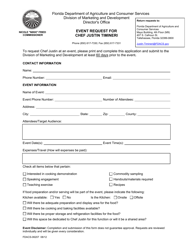 Document preview: Form FDACS-06207 Event Request for Chef Justin Timineri - Florida