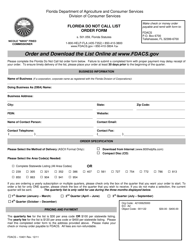 Document preview: Form FDACS-10401 Florida Do Not Call List Order Form - Florida