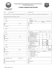 Document preview: Form FDACS-11297 Florida Champion Tree Record - Florida