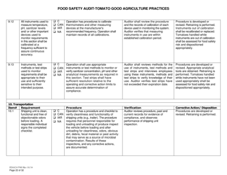 Form FDACS07083 Food Safety Audit-Tomato Good Agriculture Practices Greenhouse - Florida, Page 22