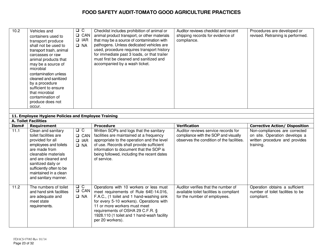 Form FDACS07083 Food Safety Audit-Tomato Good Agriculture Practices Greenhouse - Florida, Page 23