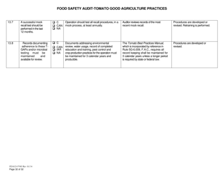 Form FDACS07083 Food Safety Audit-Tomato Good Agriculture Practices Greenhouse - Florida, Page 32