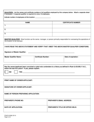 Form FDACS-03582 Lp Gas Category V Installer License Application - Florida, Page 2