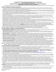Form FDACS-11386 Longleaf Pine Private Landowner Incentive Program Application - Florida, Page 2