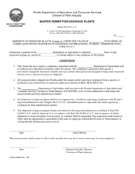 Document preview: Form FDACS-08406 Master Permit for Dogwood Plants - Florida