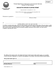 Document preview: Form FDACS-08382 Non-native Species Planting Permit - Florida