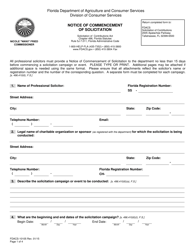 Form FDACS-10105 Notice of Commencement of Solicitation - Florida, Page 2
