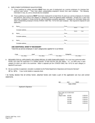 Form FDACS-13607 Pest Control Examination Application - Florida, Page 2