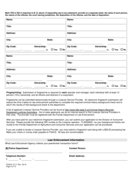 Form FDACS-10111 Pawnbrokering Registration Application - Florida, Page 3