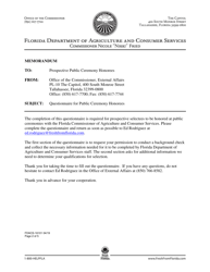 Form FDACS-16101 Questionnaire for Public Ceremony Honorees - Florida, Page 2