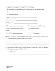 Form FDACS-16101 Questionnaire for Public Ceremony Honorees - Florida, Page 4