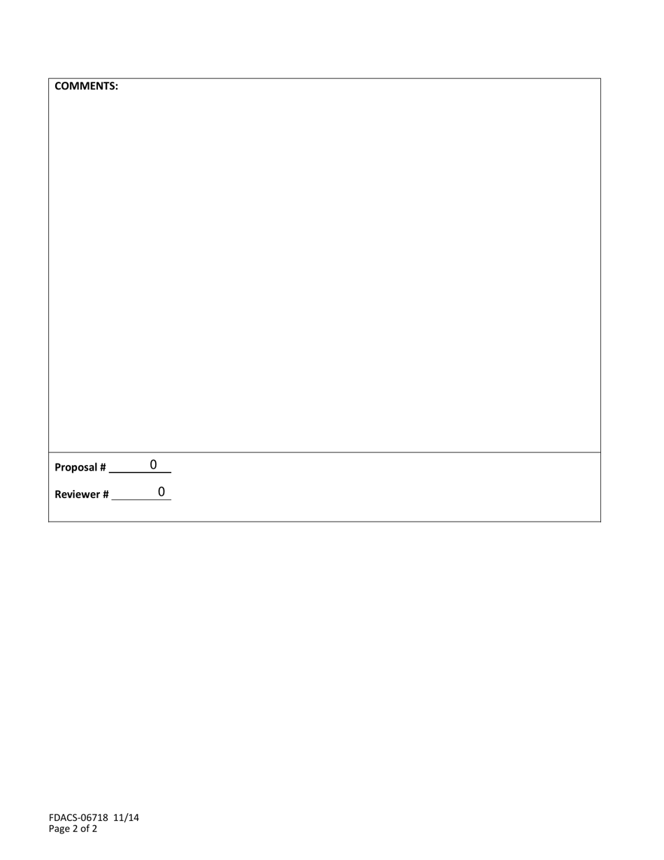 Form FDACS-06718 Specialty Crop Block Grant Program Pre-proposal Review and Scoring Criteria - Florida, Page 2