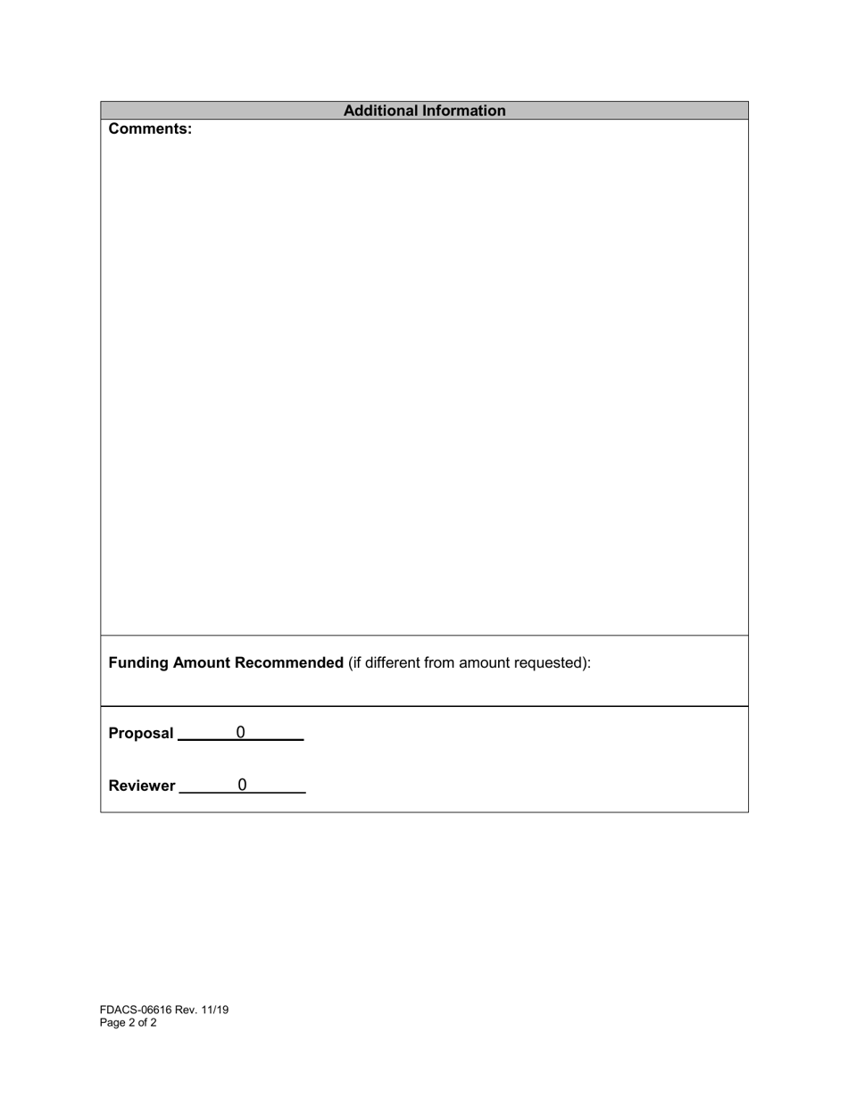Form FDACS-06616 Specialty Crop Block Grant Program Review and Proposal Scoring Criteria - Florida, Page 2