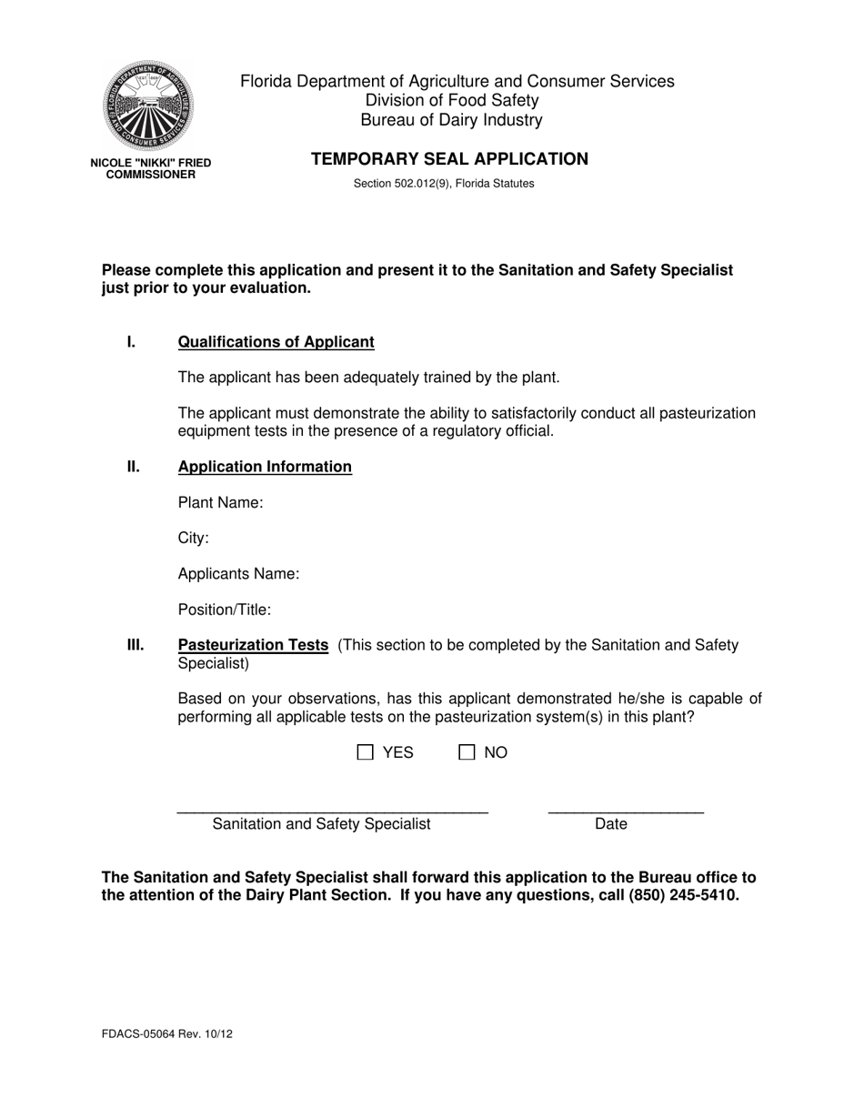 form-fdacs-05064-download-printable-pdf-or-fill-online-temporary-seal-application-florida