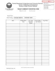 Document preview: Form FDACS-06712 Tenant Commodity Reporting Form - Florida