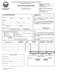 Form FDACS-11206 Tree Seedling Order Form - Florida