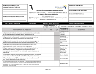 Document preview: Formulario De Evaluacion Para Centros De Cuidado De Adultos - Florida (Spanish)