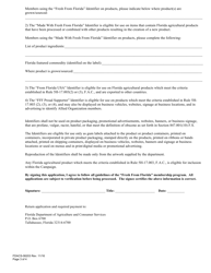 Form FDACS-06203 &quot;fresh From Florida&quot; Membership Application - Florida, Page 3