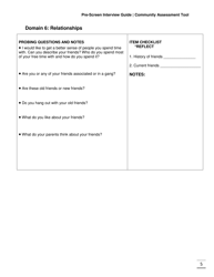 Community Assessment Tool Pre-screen Interview Guide - Florida, Page 5