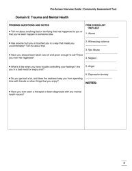 Community Assessment Tool Pre-screen Interview Guide - Florida, Page 8