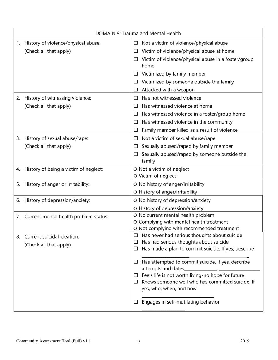 Community Assessment Tool Full Assessment - Florida, Page 7
