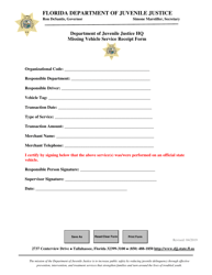 Document preview: Missing Vehicle Service Receipt Form - Florida