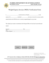 Document preview: Wright Express Invoice (Wex) Verification Form - Florida