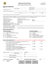Document preview: Attachment 1 Employee Separation Form - Florida