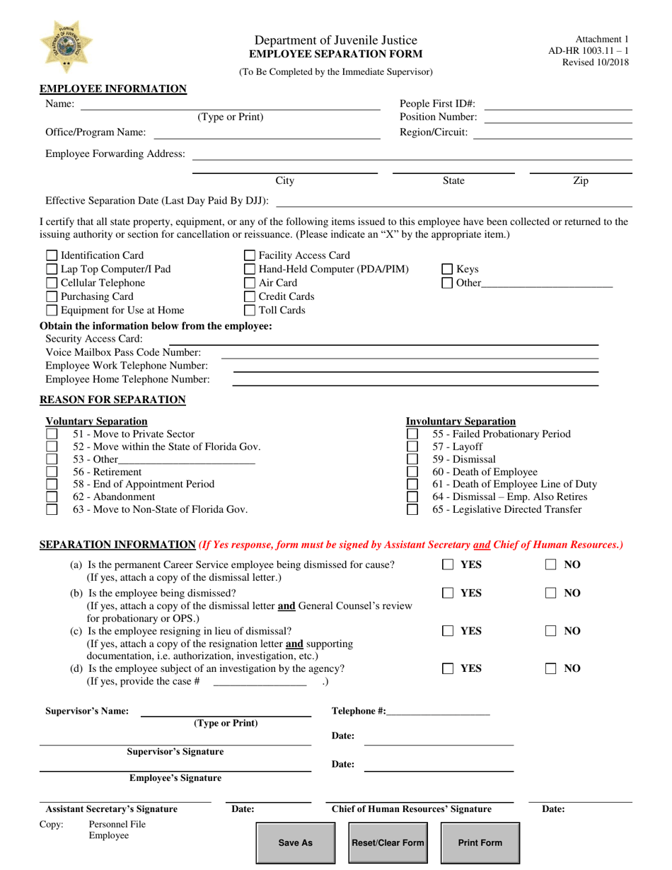 Employment Separation Form Fillable Printable Pdf Forms Images