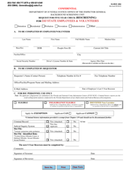 Form IG/BSU-004 &quot;Request for Five-Year Check (Rescreening) for DJJ State Employees &amp; Volunteers&quot; - Florida